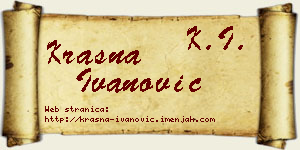 Krasna Ivanović vizit kartica
